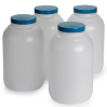Bottles, polyethylene, 1 gallon, w/ caps, set of 4