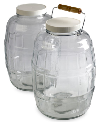 Sada (2) 10 L skleněných lahví, s víčky potaženými PTFE