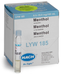 Menthol v destilačním kyvetovém testu 0,5-15 mg mentholu/100 mL