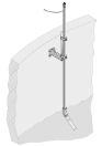 Armatura pro montáž na tyč pro sondu NISE, konzola 24 cm, tyč z nerezové oceli 2 m