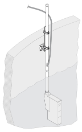 FILTRAX Armatura pro montáž na tyč, konzola 10 cm, tyč z nerezové oceli 2 m s otvorem