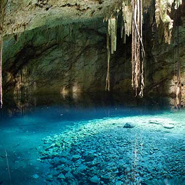 V jeskyni se třpytí voda želvího terária. Zdroje podzemních vod mají často dusík přirozeně se vyskytující ve formě amoniaku, dusitanů a dusičnanů.