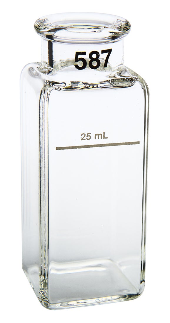Hranatá kyveta na vzorky, 1"x1", 25 mL, sklo (2 kusy)